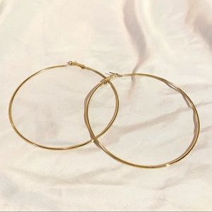Large gold hoop earrings